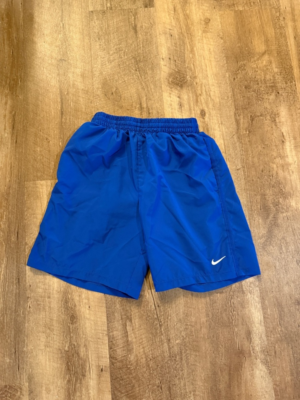Boy’s Nike Blue Training Shorts with White Swoosh